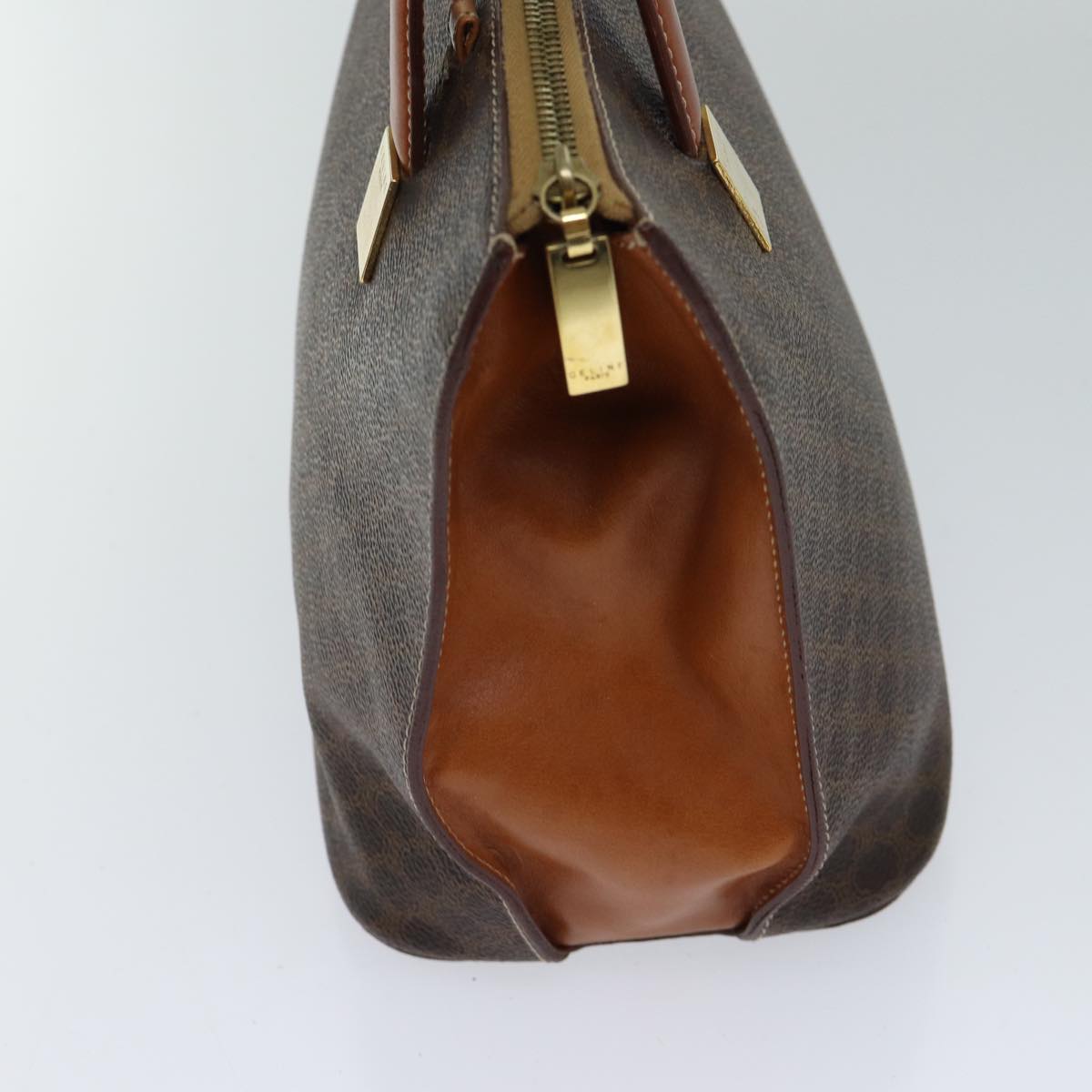 CELINE Macadam Canvas Hand Bag PVC Brown Auth 71532