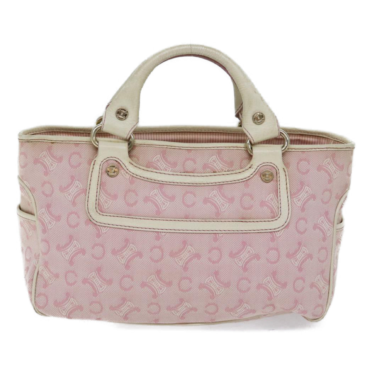 CELINE C Macadam Canvas Hand Bag Pink Auth 71536 - 0