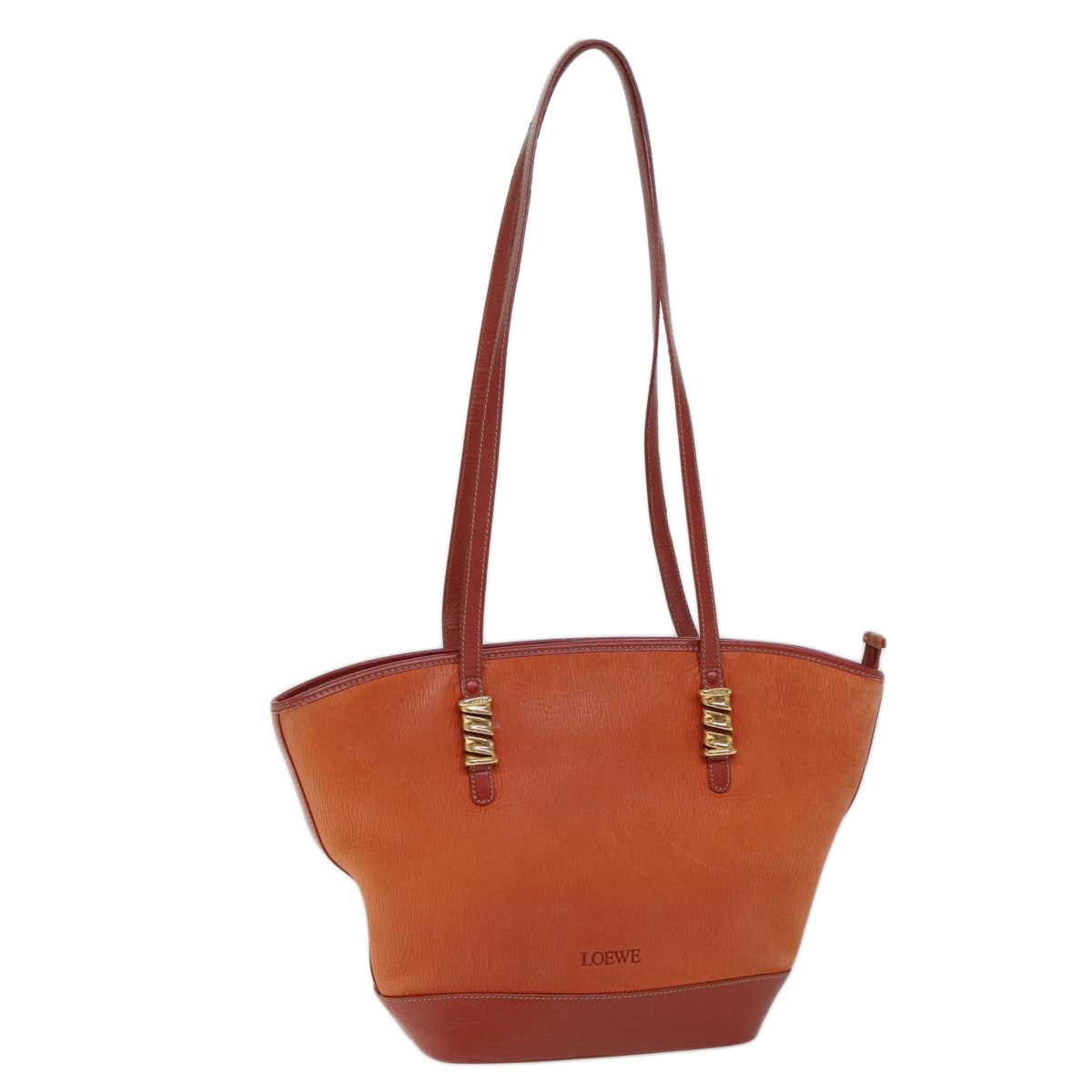 LOEWE Tote Bag Leather Orange Auth 71557