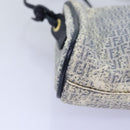 FENDI Zucchino Canvas Shoulder Bag Coated Canvas White Navy Auth 71558-14