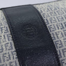 FENDI Zucchino Canvas Schultertasche Beschichtetes Canvas Weiß Navy Auth 71558-9