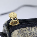 FENDI Zucchino Canvas Shoulder Bag Coated Canvas White Navy Auth 71558-10