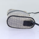 FENDI Zucchino Canvas Shoulder Bag Coated Canvas White Navy Auth 71558-4