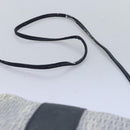 FENDI Zucchino Canvas Shoulder Bag Coated Canvas White Navy Auth 71558-8