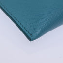 PRADA Accessory Pouch Safiano leather Blue Auth 71575A-14