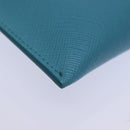 PRADA Accessory Pouch Safiano leather Blue Auth 71575A-16