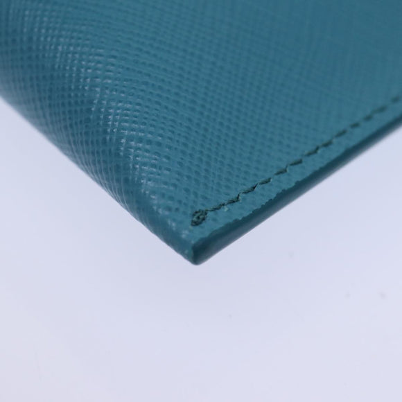 PRADA Accessory Pouch Safiano leather Blue Auth 71575A