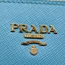 PRADA Accessory Pouch Safiano leather Blue Auth 71575A-19