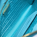 PRADA Accessory Pouch Safiano leather Blue Auth 71575A-9