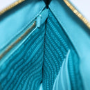 PRADA Accessory Pouch Safiano leather Blue Auth 71575A-21