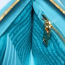 PRADA Accessory Pouch Safiano leather Blue Auth 71575A-22