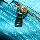 PRADA Accessory Pouch Safiano leather Blue Auth 71575A-23
