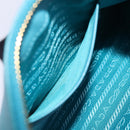 PRADA Accessory Pouch Safiano leather Blue Auth 71575A-25