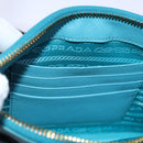 PRADA Accessory Pouch Safiano leather Blue Auth 71575A-26