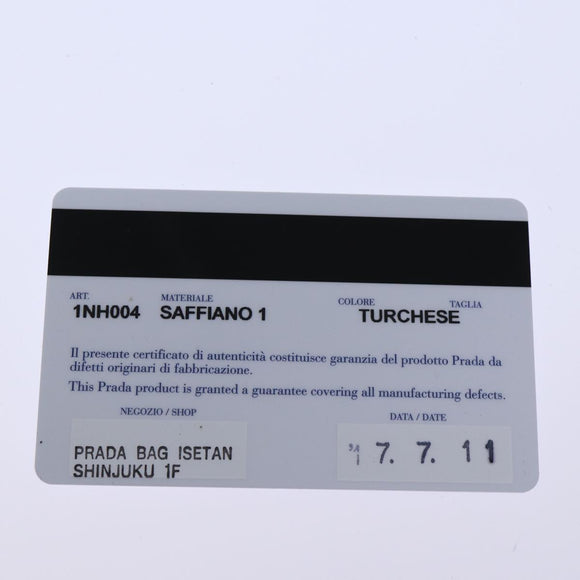 PRADA Accessory Pouch Safiano leather Blue Auth 71575A