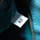 PRADA Accessory Pouch Safiano leather Blue Auth 71575A-10