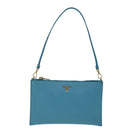 PRADA Accessory Pouch Safiano leather Blue Auth 71575A-13