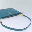 PRADA Accessory Pouch Safiano leather Blue Auth 71575A-7