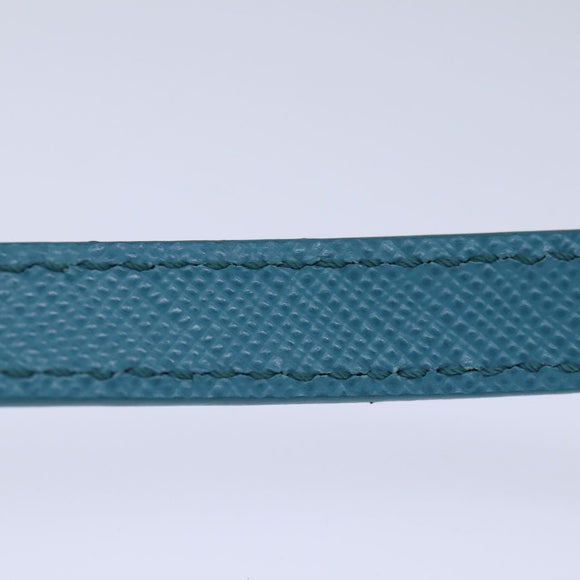 PRADA Accessory Pouch Safiano leather Blue Auth 71575A