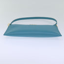 PRADA Accessory Pouch Safiano leather Blue Auth 71575A-5