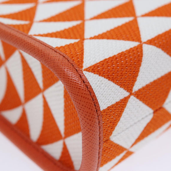 PRADA Hand Bag Canvas 2way Orange Auth 71577SAM