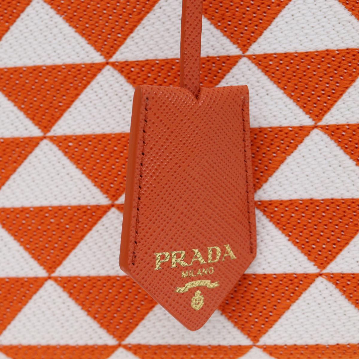 PRADA Hand Bag Canvas 2way Orange Auth 71577SA