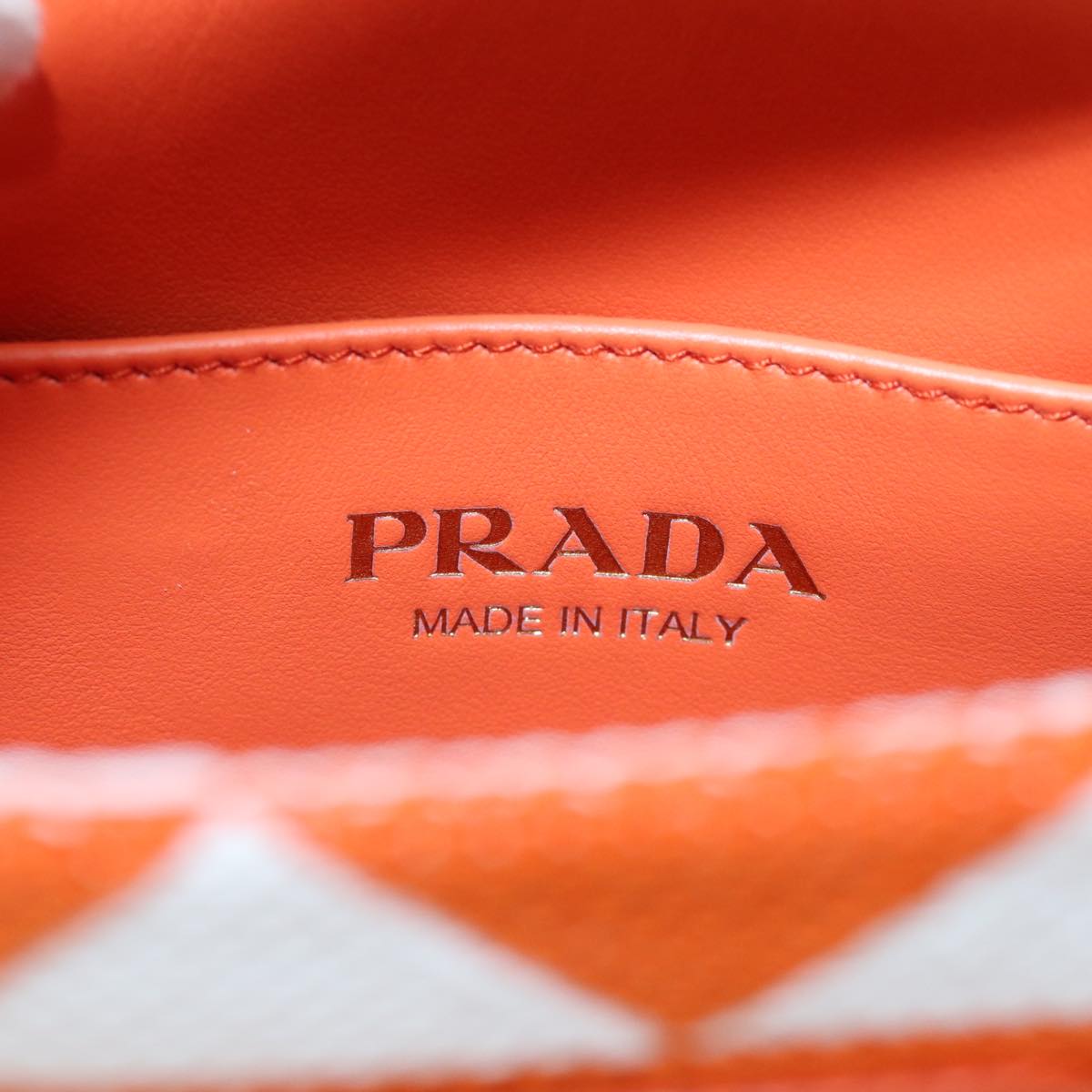 PRADA Hand Bag Canvas 2way Orange Auth 71577SA