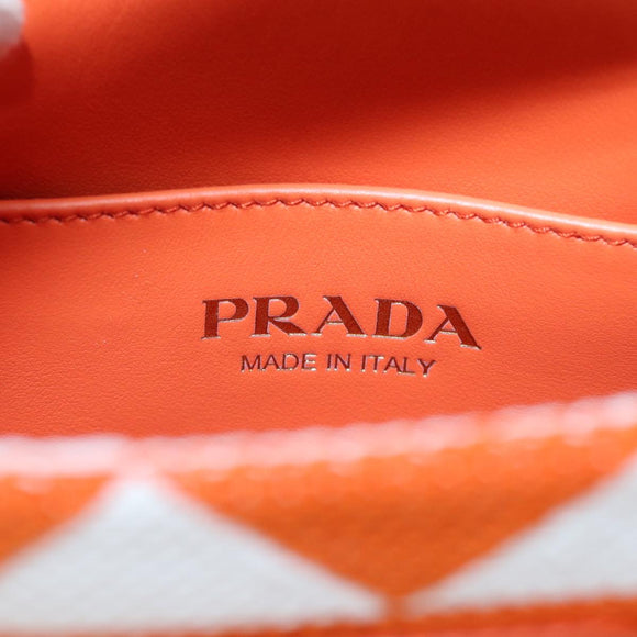 PRADA Hand Bag Canvas 2way Orange Auth 71577SAM