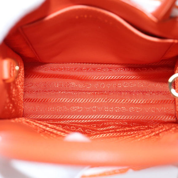 PRADA Hand Bag Canvas 2way Orange Auth 71577SAM