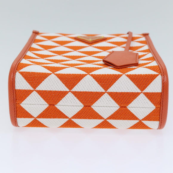 PRADA Hand Bag Canvas 2way Orange Auth 71577SAM