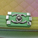 CHANEL Matelasse Boy Chanel Chain Shoulder Bag Leather Rainbow CC Auth 71579SM-19