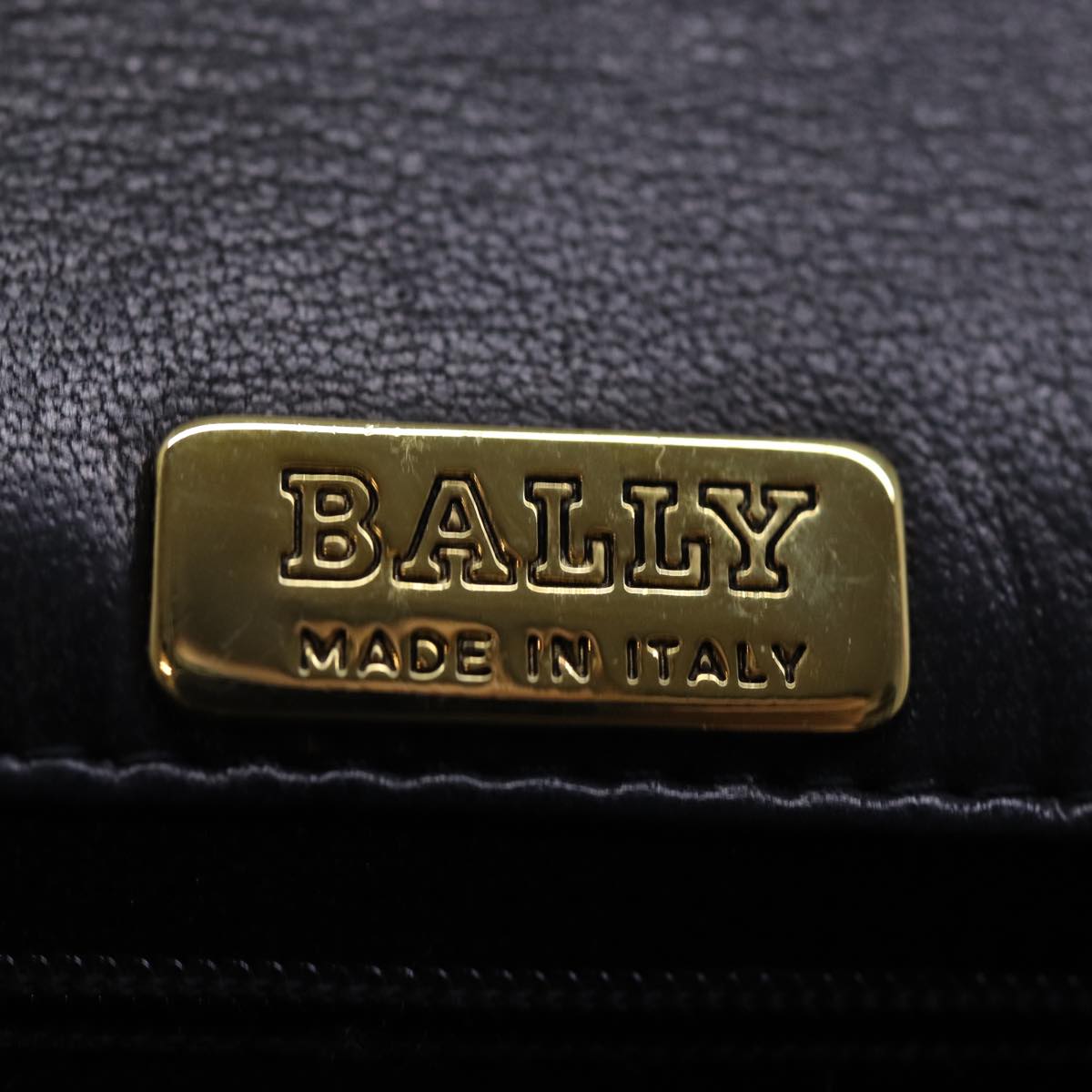 BALLY Hand Bag Leather 2way Black Auth 71580