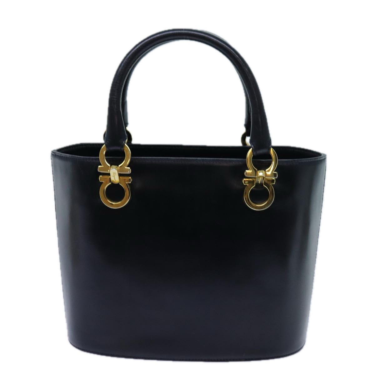 Salvatore Ferragamo Hand Bag Leather Black Auth 71581 - 0