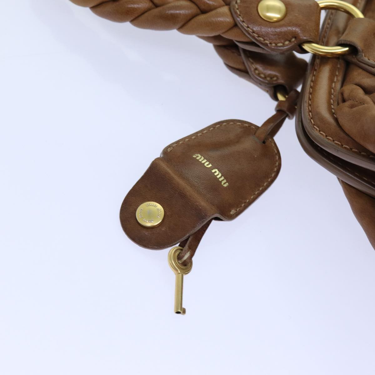 Miu Miu Hand Bag Leather Brown Auth 71584