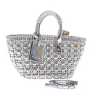 BALENCIAGA Bistro XS Hand Bag Wicker 2way Silver 671342 Auth 71589A-1
