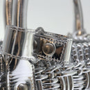 BALENCIAGA Bistro XS Hand Bag Wicker 2way Silver 671342 Auth 71589A-8