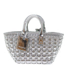 BALENCIAGA Bistro XS Hand Bag Wicker 2way Silver 671342 Auth 71589A-13