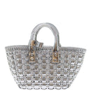 BALENCIAGA Bistro XS Hand Bag Wicker 2way Silver 671342 Auth 71589A-2