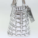 BALENCIAGA Bistro XS Hand Bag Wicker 2way Silver 671342 Auth 71589A-3