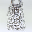 BALENCIAGA Bistro XS Hand Bag Wicker 2way Silver 671342 Auth 71589A-4