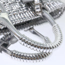 BALENCIAGA Bistro XS Hand Bag Wicker 2way Silver 671342 Auth 71589A-7