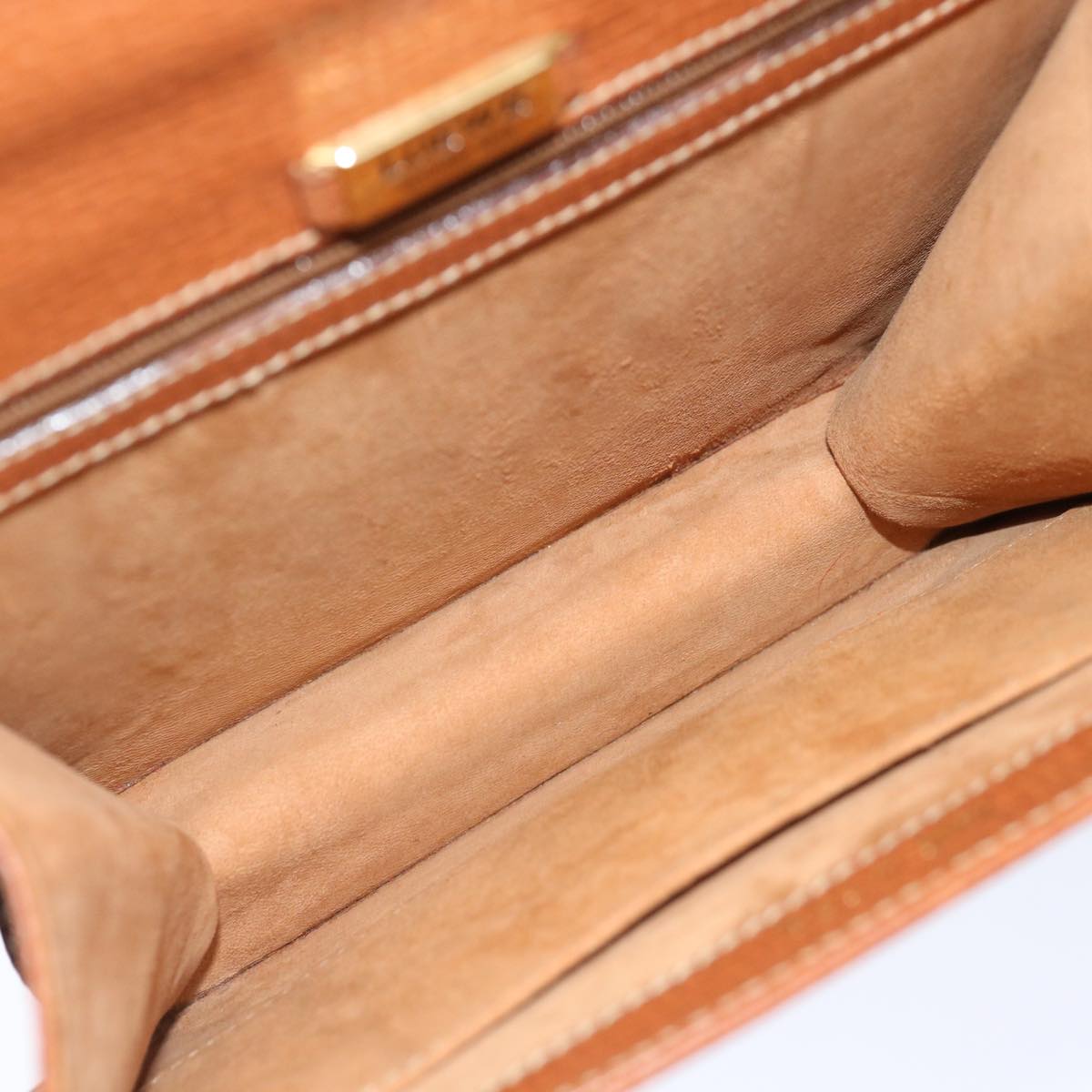 LOEWE Hand Bag Leather Brown Auth 71590