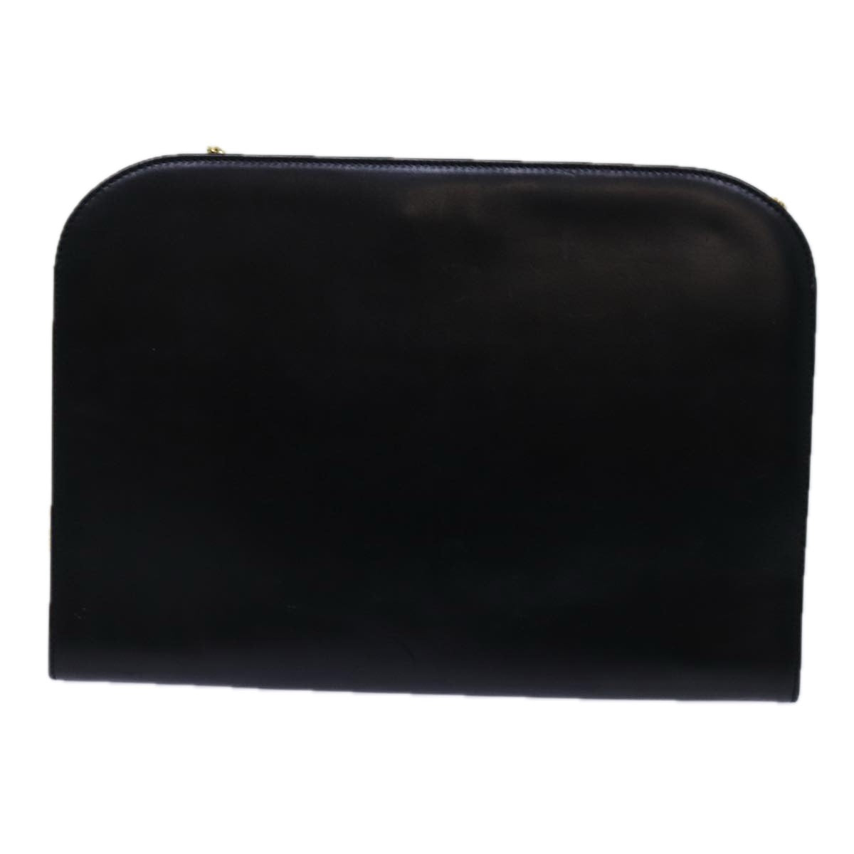 Salvatore Ferragamo Gancini Chain Shoulder Bag Leather Black Auth 71591 - 0