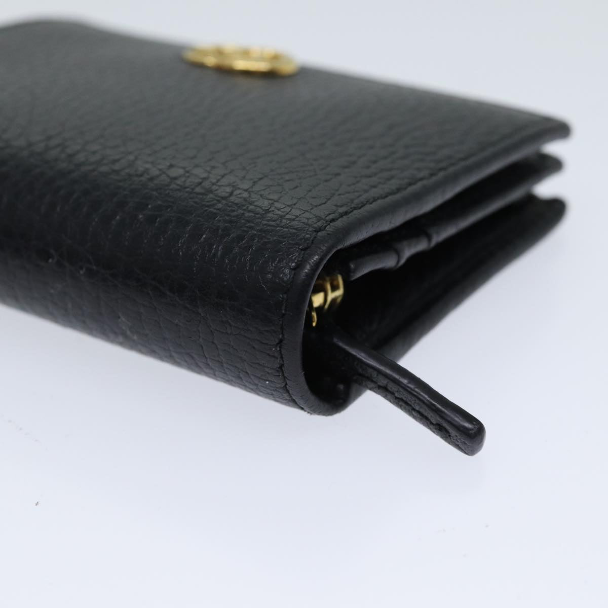 GUCCI GG Marmont Wallet Leather Black 456126 Auth 71618