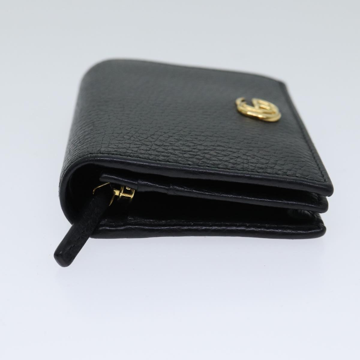 GUCCI GG Marmont Wallet Leather Black 456126 Auth 71618