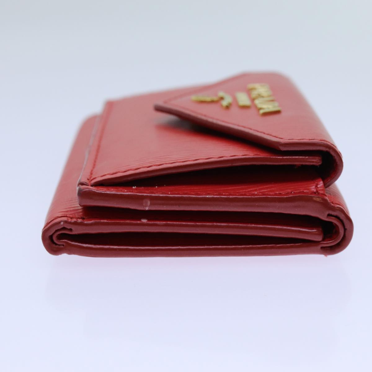 PRADA Wallet Safiano leather Red Auth 71619