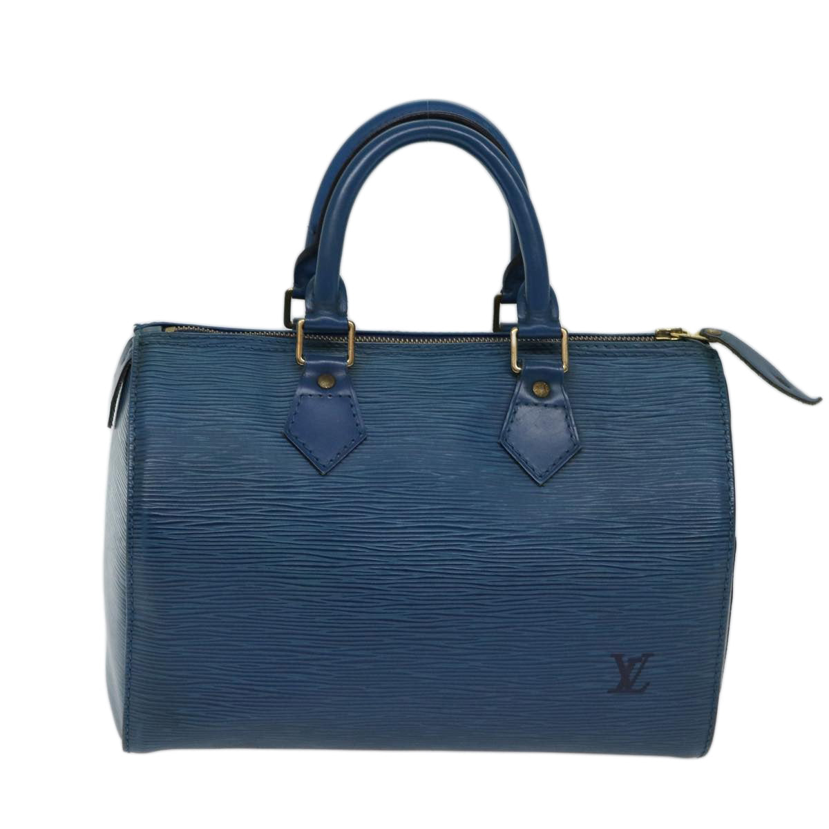 LOUIS VUITTON Epi Speedy 25 Hand Bag Toledo Blue M43015 LV Auth 71622