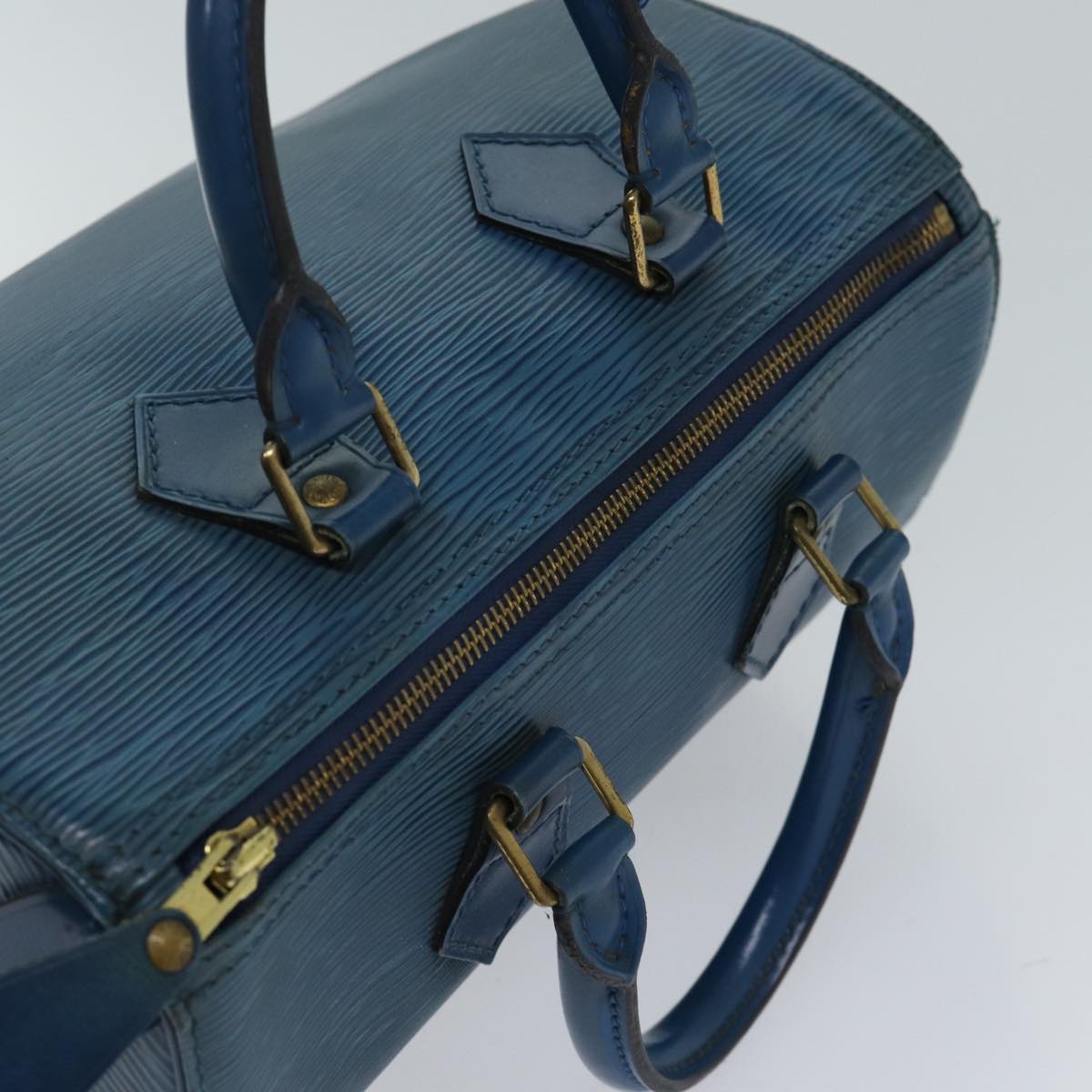 LOUIS VUITTON Epi Speedy 25 Hand Bag Toledo Blue M43015 LV Auth 71622