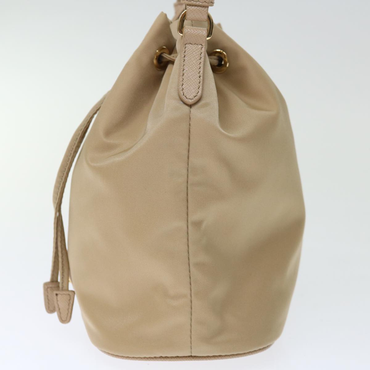 PRADA Shoulder Bag Nylon 2way Beige Auth 71637A