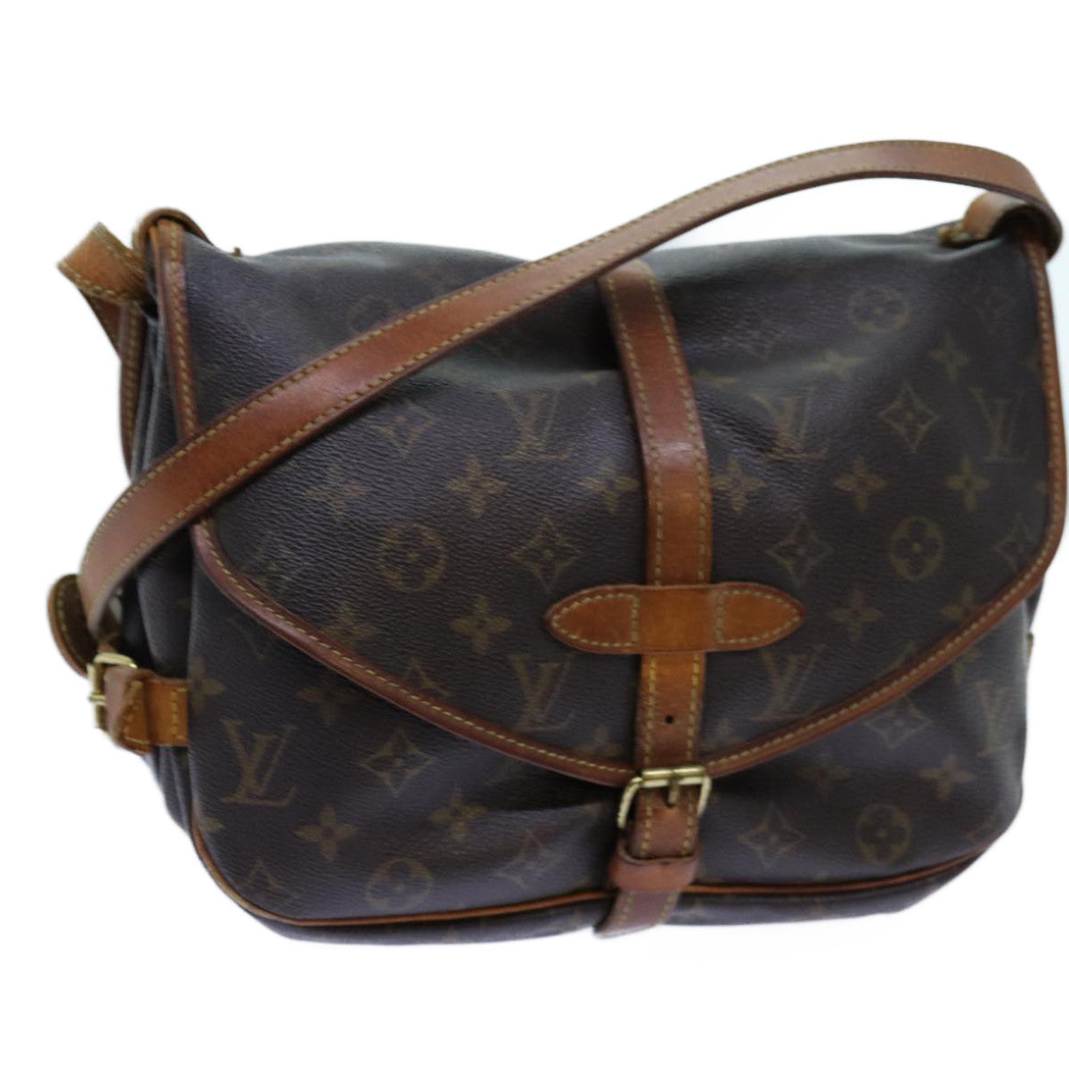 LOUIS VUITTON Monogram Saumur 30 Shoulder Bag M42256 LV Auth 71707